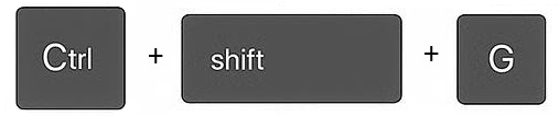 Ctrl + Shift + G shortcut: Ungroup objects